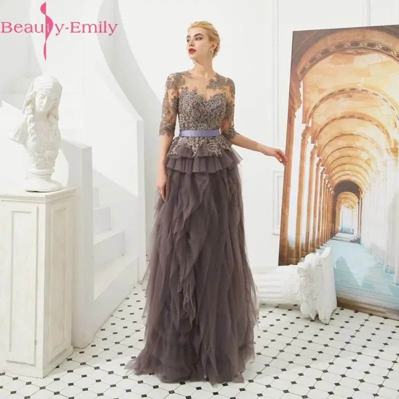 Кружевное Вечернее Платье Beauty Emily длинное вечернее платье до пола с круглым
