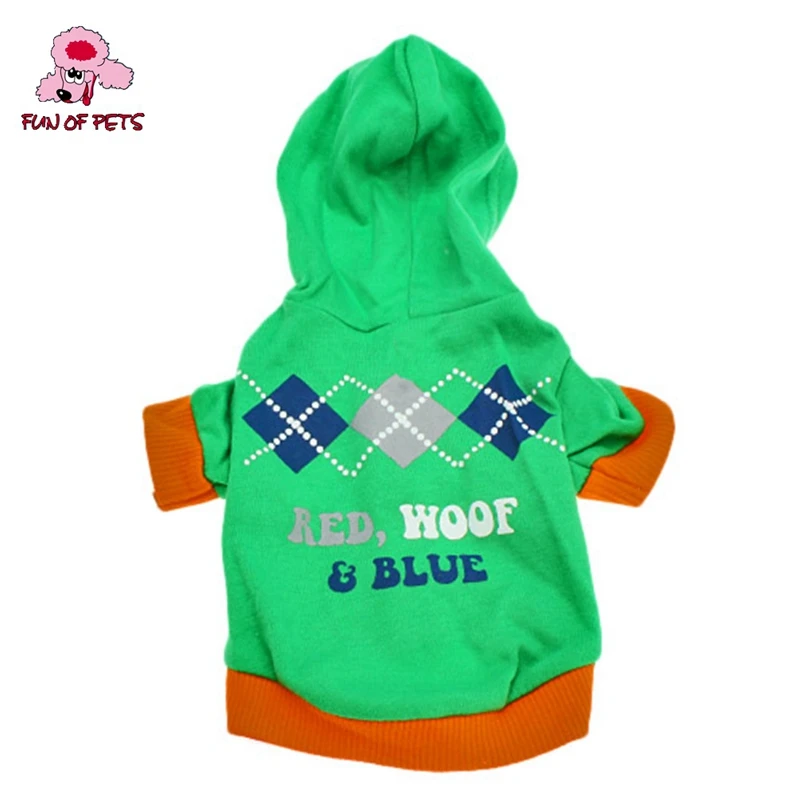 2017 новая мода осень и зима решетка зеленая сетка узор собака футболка с капюшоном