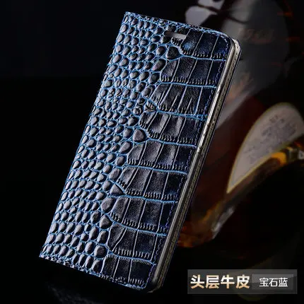 Wangcangli брендовый Чехол для мобильного телефона из натуральной кожи крокодила плоский текстурный чехол для iPhone X все ручной работы защитный чехол - Цвет: 05-Blue