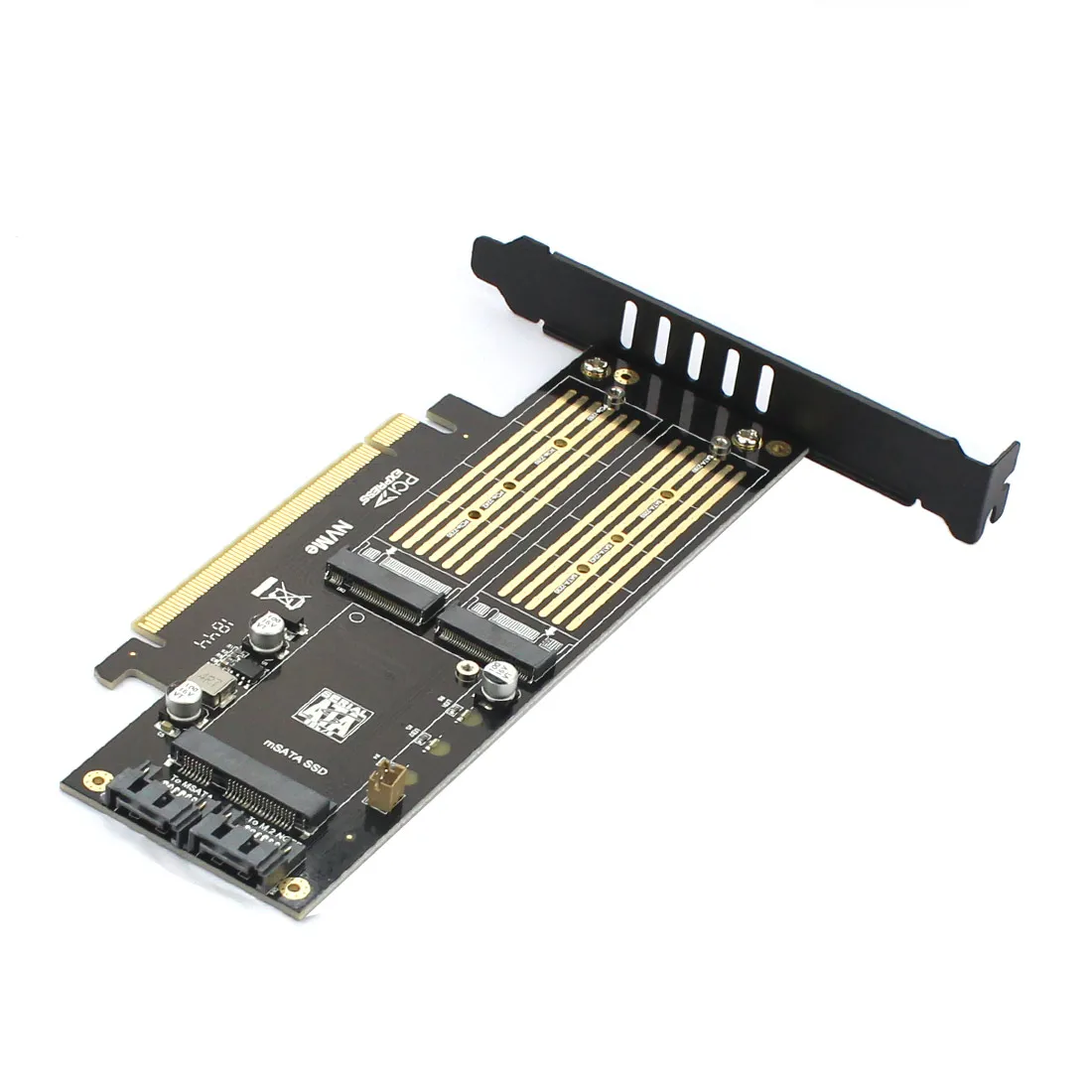 M.2 NVMe SSD NGFF к PCIE 3,0X16 адаптер M Key B Ключ mSATA PCI Express 3,0 NVME m2 SSD AHCI mSATA 3 в 1 конвертер riser card