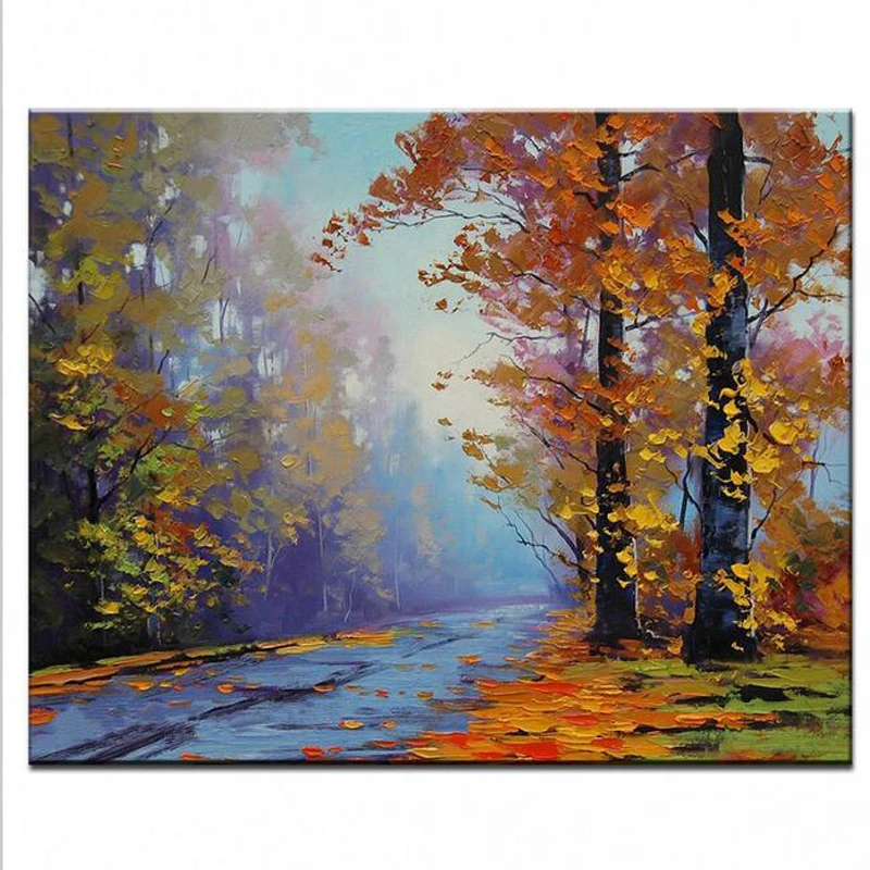 

Pure hand painted modern decorative oil painting on canvas wall art landscape picture for living room home decor
