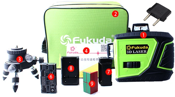 Fukuda 3D 12 линий лазерный уровень самонивелирующийся 360 горизонтальный и вертикальный крест супер мощный зеленый/красный лазерный луч линии - Цвет: green laser