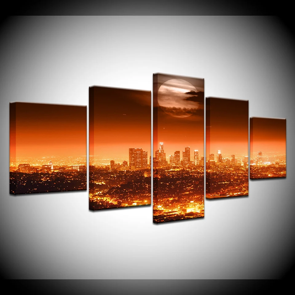 

5 Panel Beautiful city night scene Wall Pictures for Living Room Picture Print Painting On Canvas Wall Art Home Decor Artwork