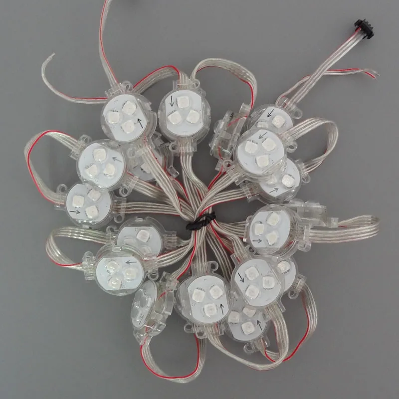 200 шт. DC12V ws2811/1908 IC D30 диаметр 30 мм 5050SMD RGB 3 leds светодиодный пиксель точечный