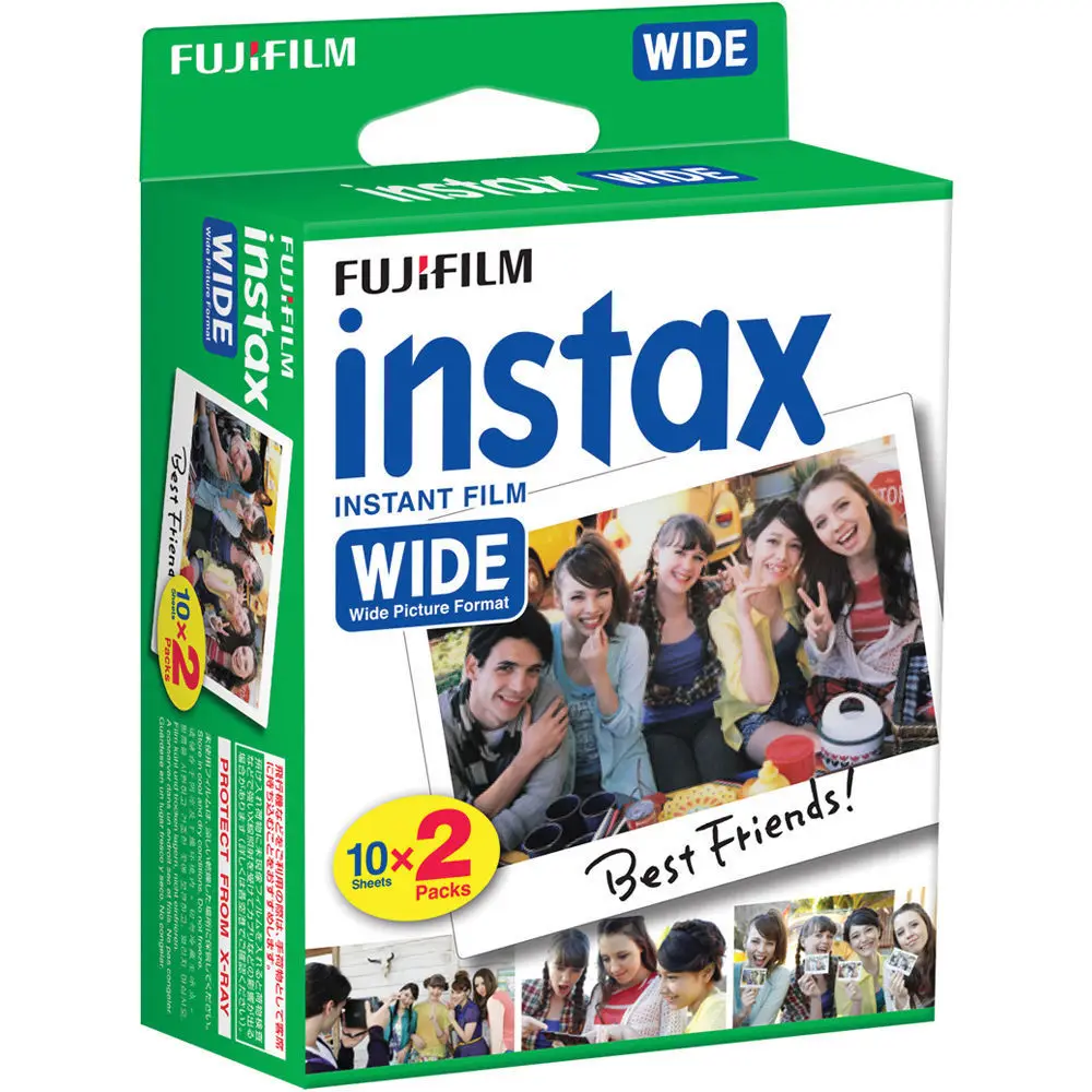 100% Подлинная Fujifilm Instax 210 широкая пленка 20 листов белая рамка для камеры Fuji Instant