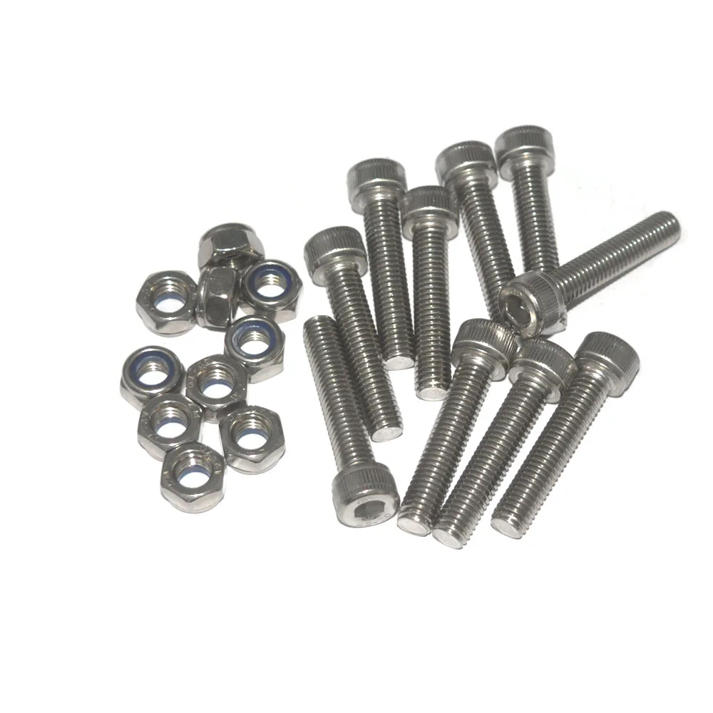 10 шт. винты с нейлоновой вставкой из нержавеющей стали|nylon screw|screw nut bolthex screw |