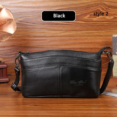 Style 2 Black Новые маленькие сумки на плечо для женщин из натуральной кожи, модная сумка через плечо, женская сумка-мессенджер, роскошные сумки-клатчи - Цвет: Style 2 Black