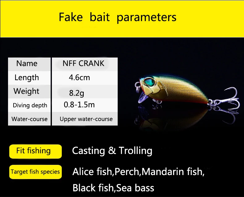 Free shipping NFF fishing lure kuroda seiko sub-bait rock and roll fat man crank long cast bait bass turtle 9 colors optional | Спорт и