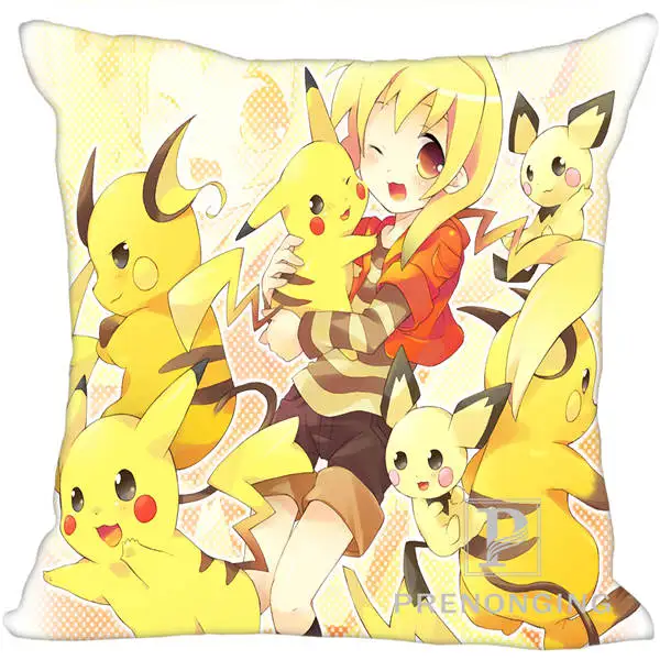 Pillowcases Заказная декоративная наволочка Пикачу Покемон квадратная Наволочка на молнии лучший подарок 40x40 см, 45x45 см(одна сторона) 180117#97 - Color: Pillowcases
