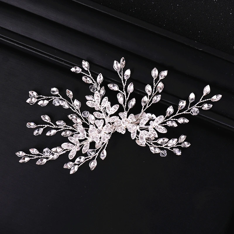 Women Hair Clip Floral Bride Headwear Wedding Tiara Jewelry Rhinestone Bridal Accessories Hairpins | Украшения и аксессуары