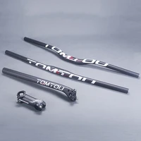 tomtou carbon fiber bike mtb bars sets flat or rise handlebar stem seat tube bicycle mountain parts matte white tw4t18