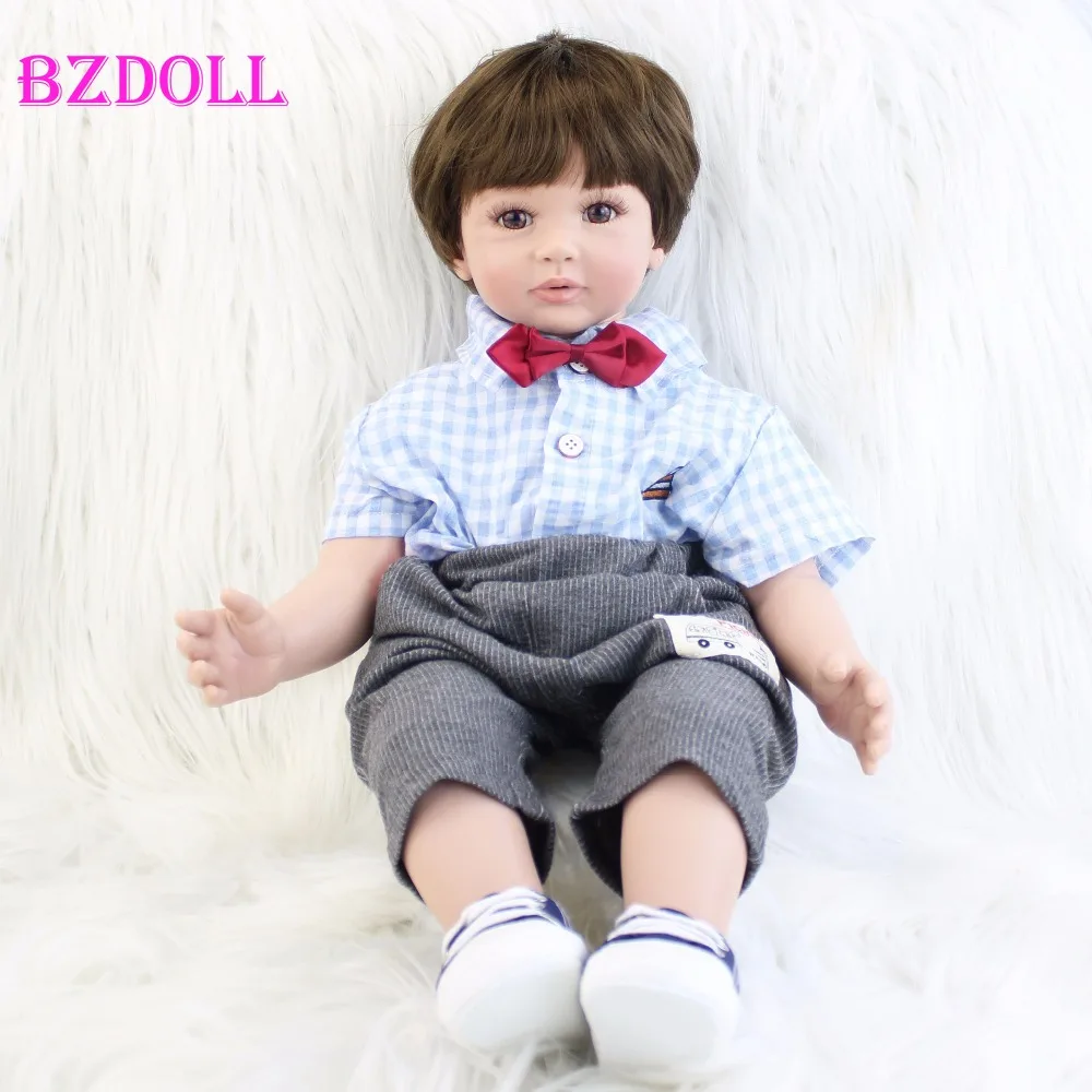 60 см Силиконовая виниловая Кукла Reborn Baby Doll Toys 24 дюйма для маленьких мальчиков