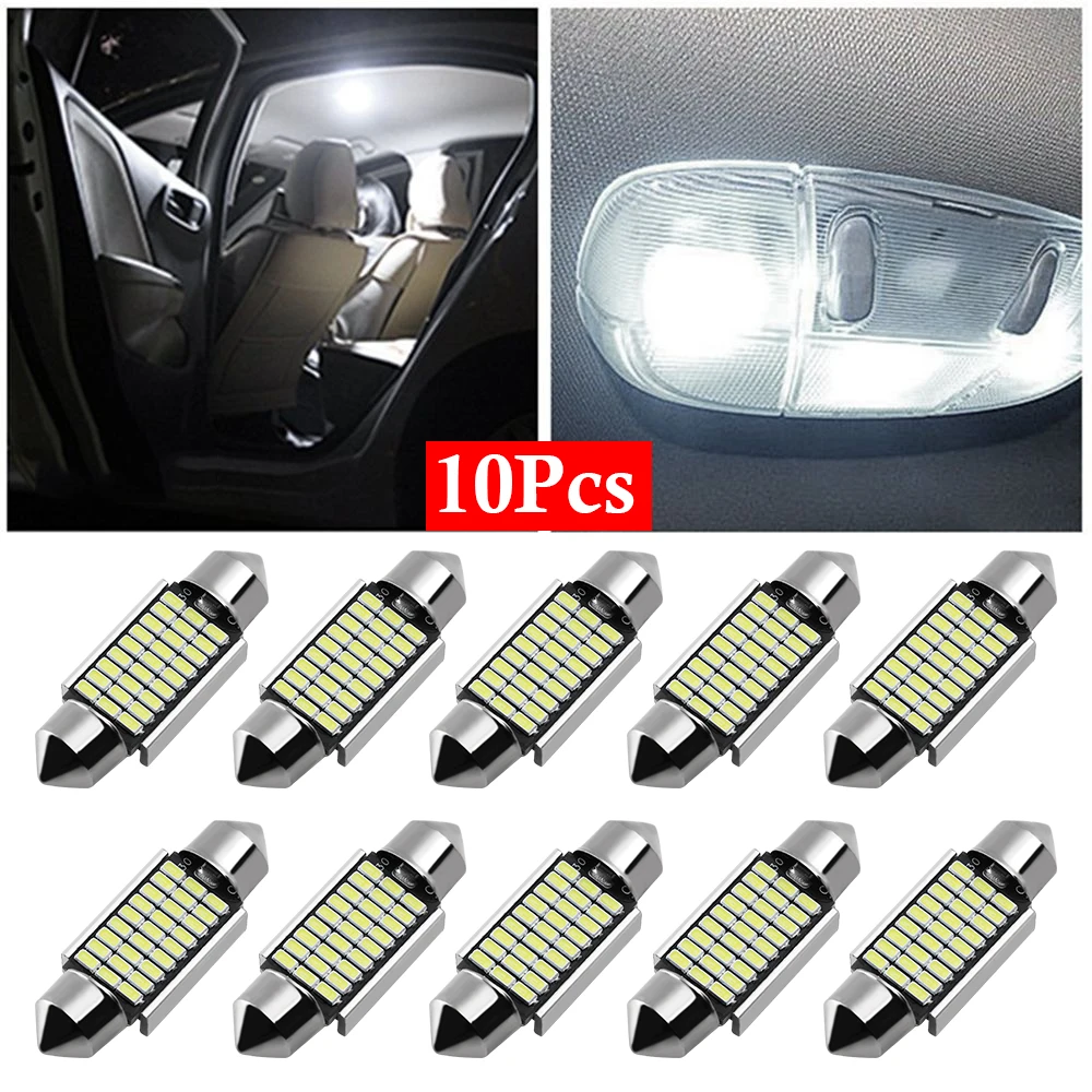 5/10x36 мм 27SMD C5W 3014 Canbus Белый светодиодный автомобильный номерной знак купольный