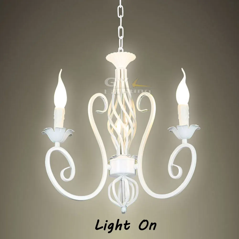 Белая кованая железная люстра винтажная кухонная Подвесная лампа ретро