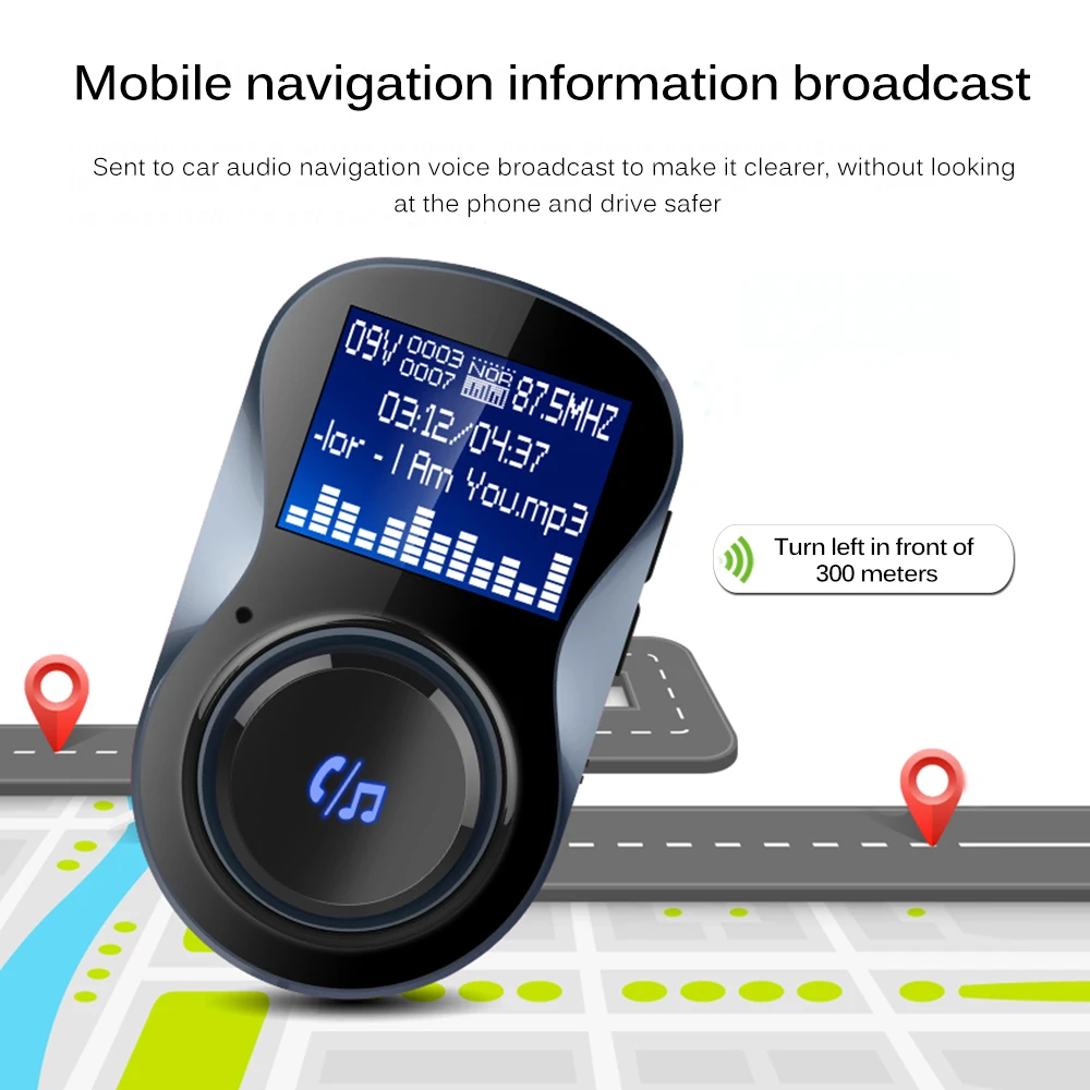 Автомобильный Bluetooth fm-передатчик 3.4A двойной USB зарядное устройство Автомобильный fm-адаптер громкой связи TF карта