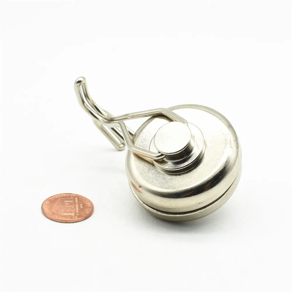 

Swivel Hook Magnet Dia 42mm 65kg Pulling Neodymium Magnets Best for Grill Utensils and Garage Tool Hanger 2pcs