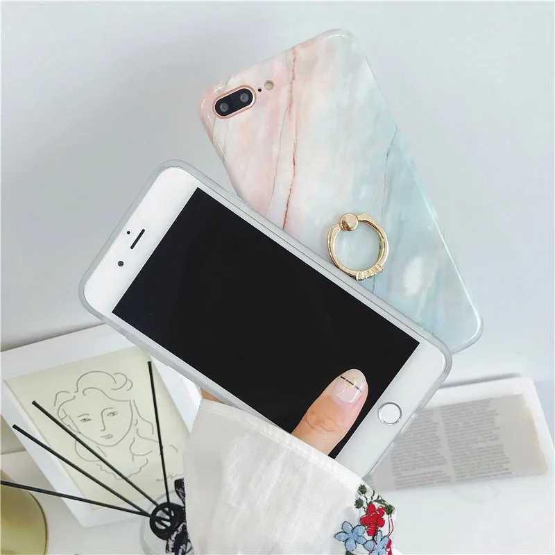 Роскошный Мраморный чехол со стразами для телефона iPhone 7 6S Xs Max Xr X 6 Plus 7Plus