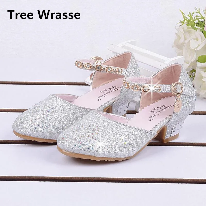Детские сандалии принцессы летние дышащие тонкие туфли со стразами на среднем