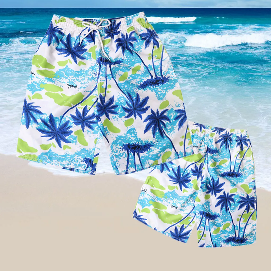 JAYCOSIN 100% Polyester Summer Casual Shorts Men Trousers Male Blue Print Pattern Straight Short Beach Mens Clothing 2019 New | Мужская