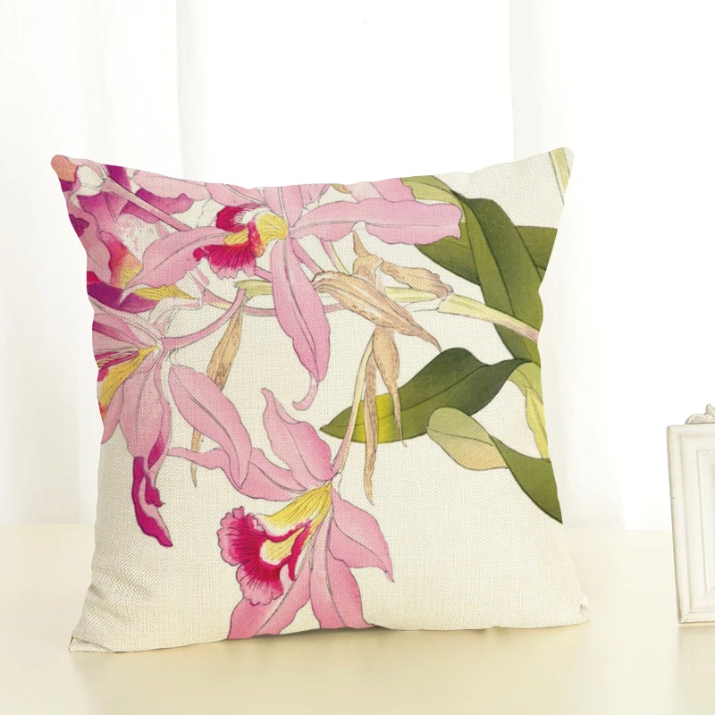 Цветы одна сторона печать Home Decor диван декоративная подушка для сиденья автомобиля подушка крышка чехол Capa Almofada размером 45*45 см