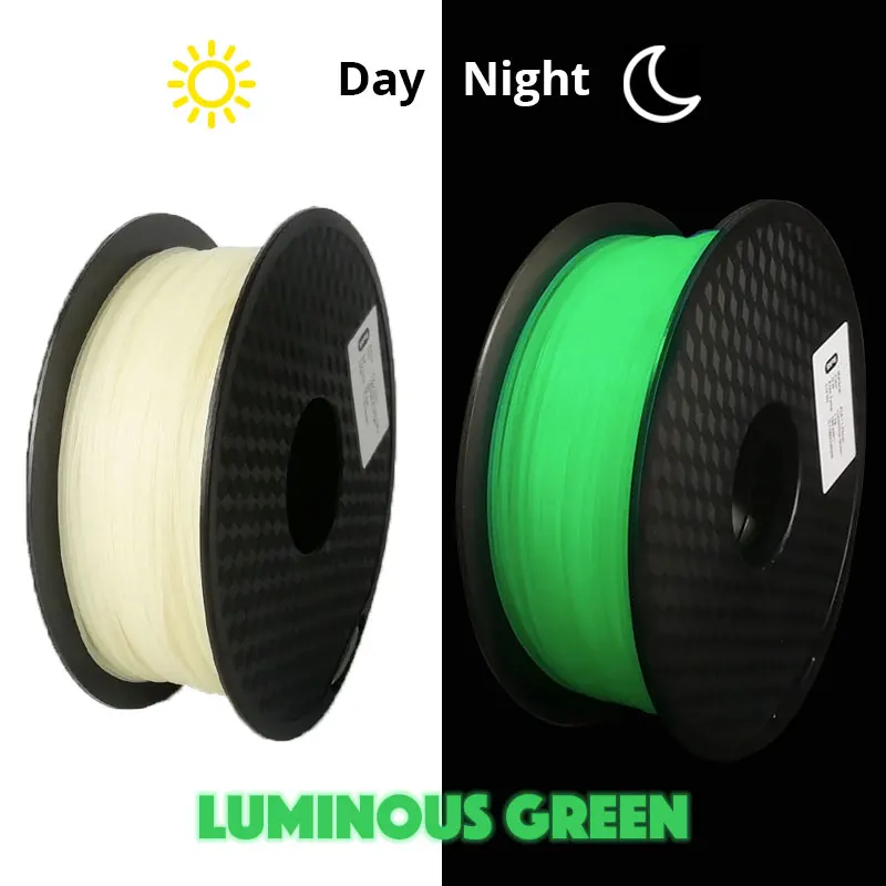 TOPZEAL Glow Green Color in the Dark 3D Printer PLA Filament Dimensional Accuracy +/- 0.05mm PLA 1KG Spool Luminous Green Color