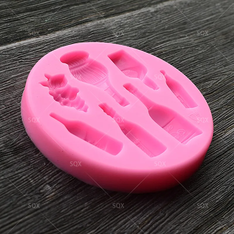 Бутылка Форма Fondant (сахарная) торта Формы для выпечки кухонный силикон