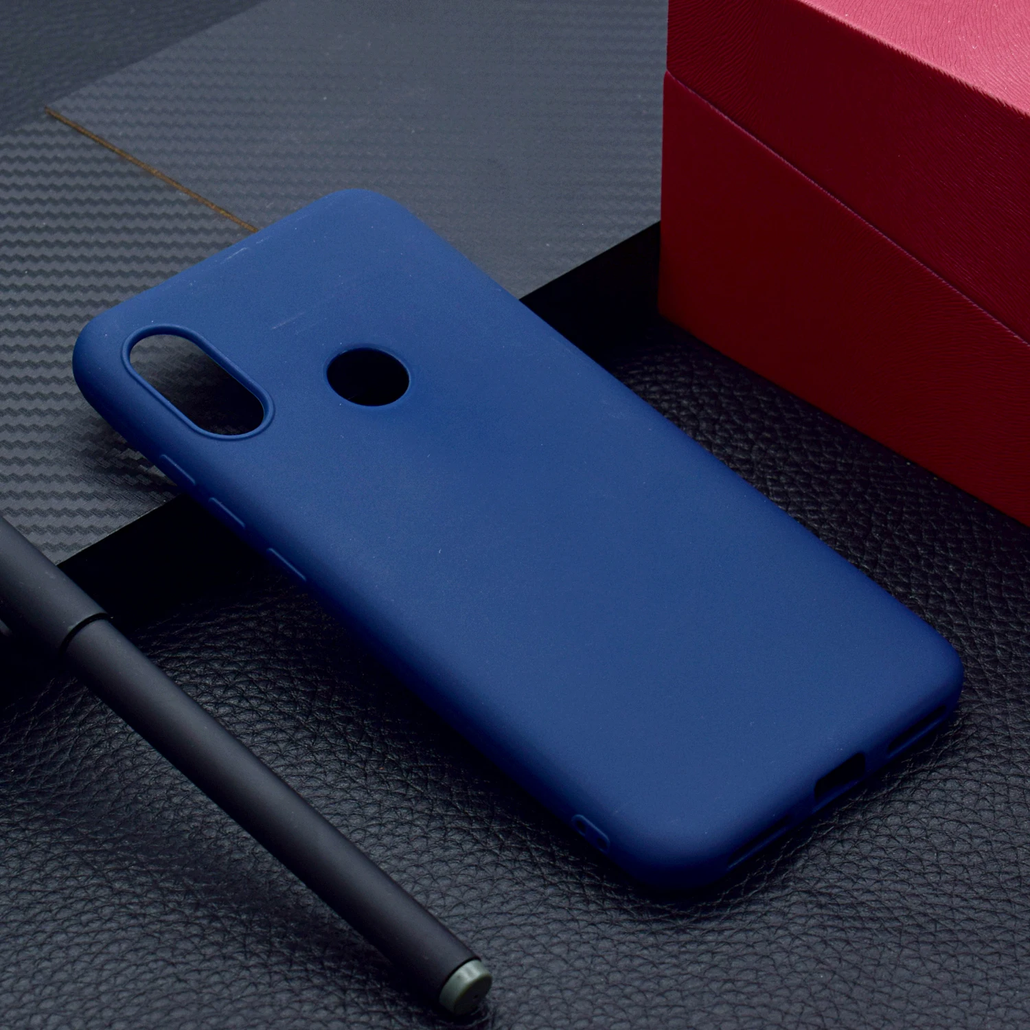 Sunjolly однотонный чехол для Redmi 6 Pro мягкий силиконовый розовый синий тонкий