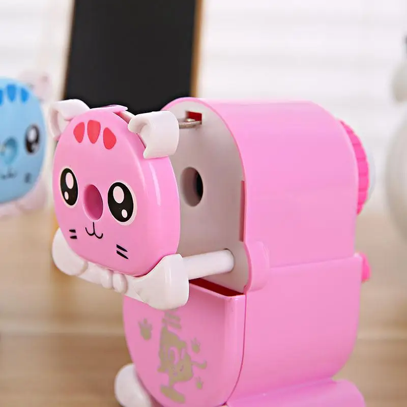Cartoon Cat Pencils Sharpener Stationary Cute Pencil Cutter For Kids Manual School Afila Lapices | Канцтовары для офиса и дома