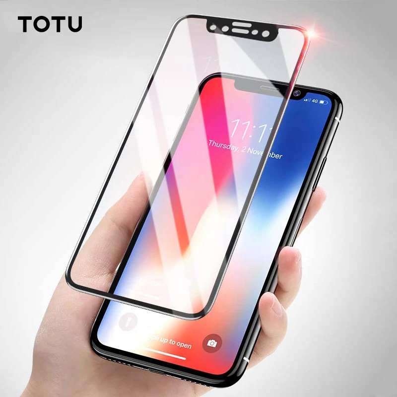 TOTU 10D Защита экрана для iPhone X 8 7 Plus защита закаленное стекло мягкий край Защитная