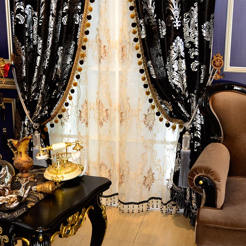 Занавески на заказ черные европейские и американские высококачественные