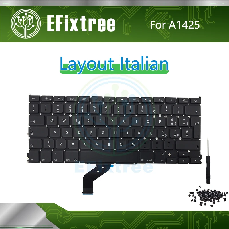 

New Italian Keyboard For Macbook Pro Retina 13" A1425 Layout Keyboard With Screwdriver Screw EMC 2557 2672 Late 2012 Early 2013