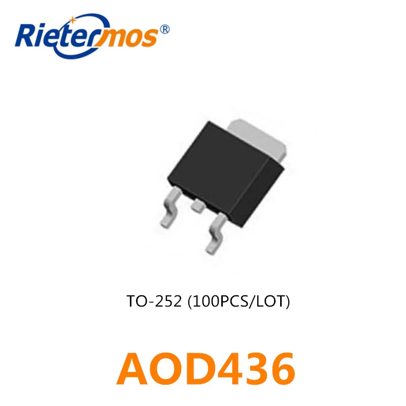 100 шт N CHANNEL AOD436 D436 T0 252 SMD изготовленные в Китае|smd| |