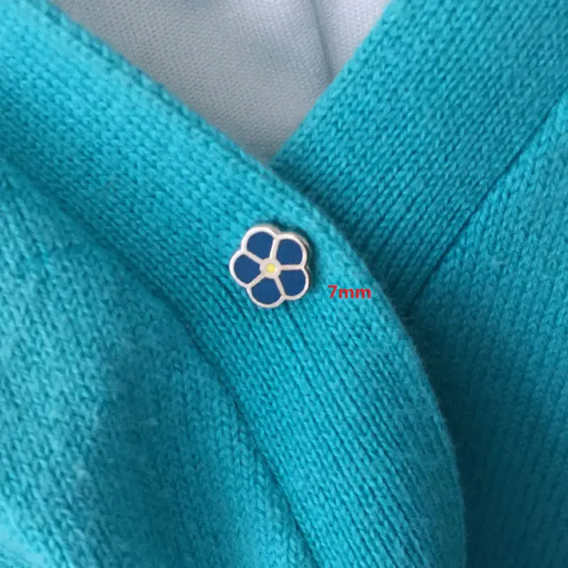 10pcs 7mm Forget Me Not Enamel Collar Badges Metal Craft Masonic WW2 Lapel Pin Freemason Cute Small Flower Badge | Дом и сад