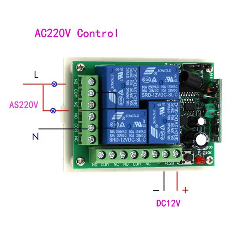 DC12V 24V 4CH RF беспроводной пульт дистанционного управления реле системы безопасности Гаражные двери, ворота электрические двери Водонепроницаемый передатчик