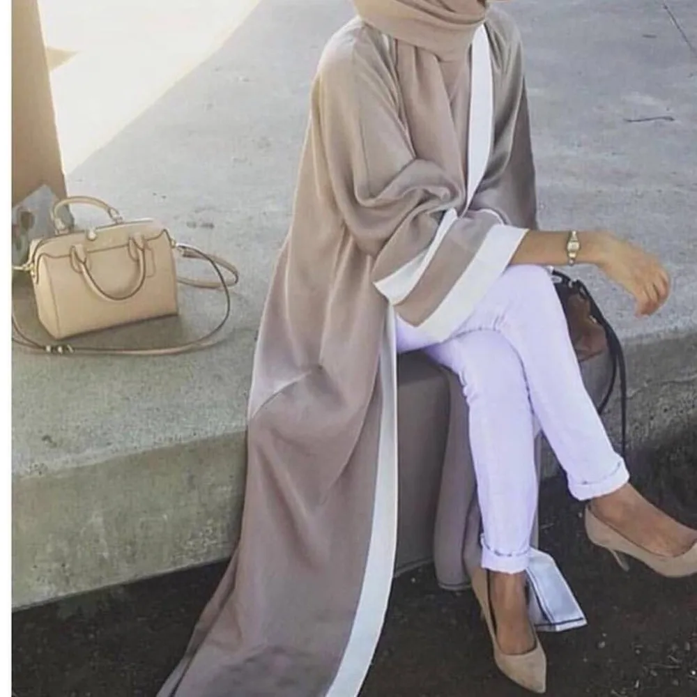 

Dubai Islamic Muslim long loose kaftan with belt hijabs