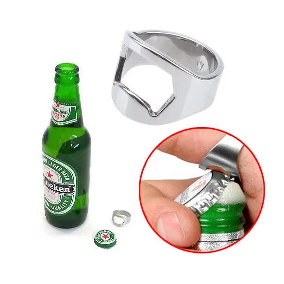 

300pcs Novelty Stainless Steel Finger Ring Bottle Opener Bar Beer tool