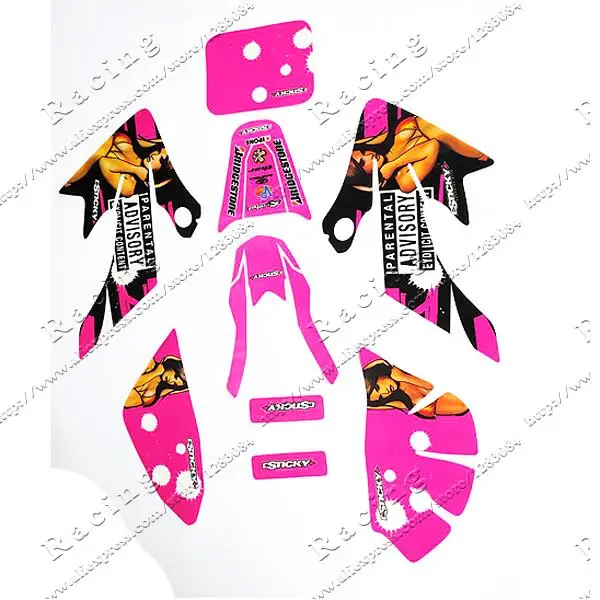 Гоночный розовый цвет 3 м графические наклейки Стикеры подходят для мотоцикла