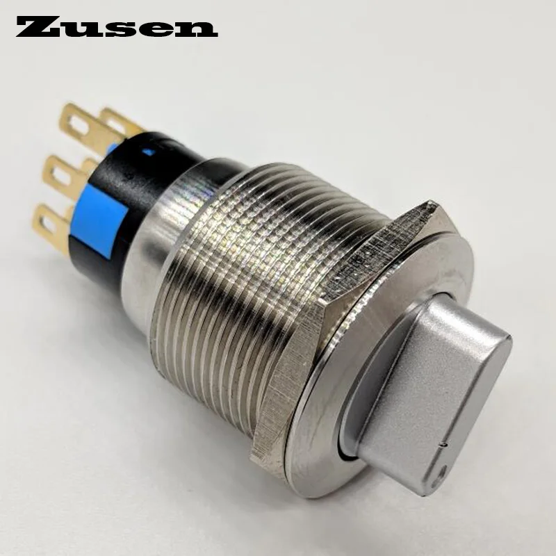Zusen 22 мм ZS22 22X/31/S металлический переключатель 3 позиции ВКЛ./ВЫКЛ. 2NO2NC кнопочный