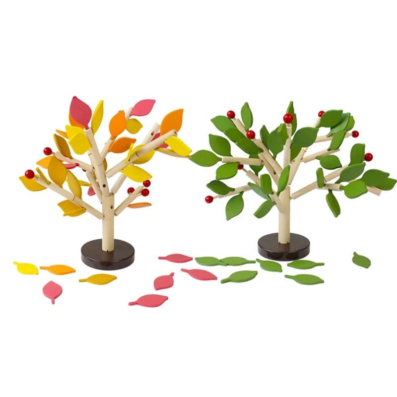 Модные детские игрушки вставляемые вручную блоки дерево снег украшения