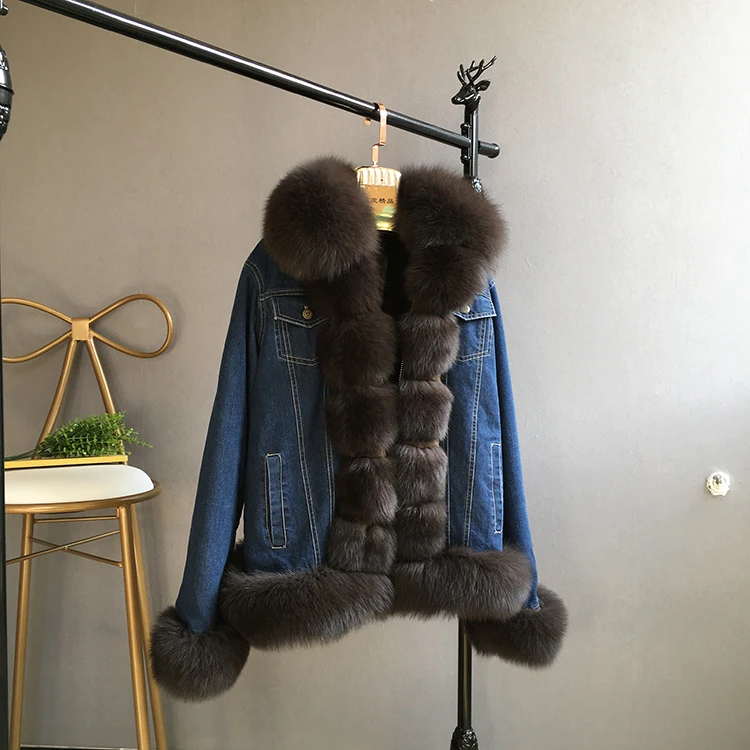 CKMORLS Новое поступление пальто из натурального Лисьего меха для женщин зимняя меховая парка пальто с воротником из лисьего меха куртка повседневные толстые теплые куртки