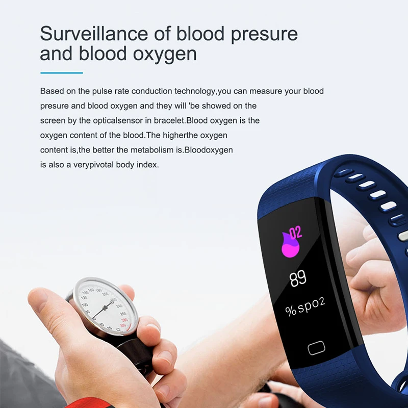 FocuSmart Y5 умный Браслет фитнес трекер кровяное давление HeartRate монитор