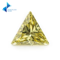 triangle shape 5a olive yellow 3x310x10mm cz stone synthetic gems cubic zirconia for jewelry