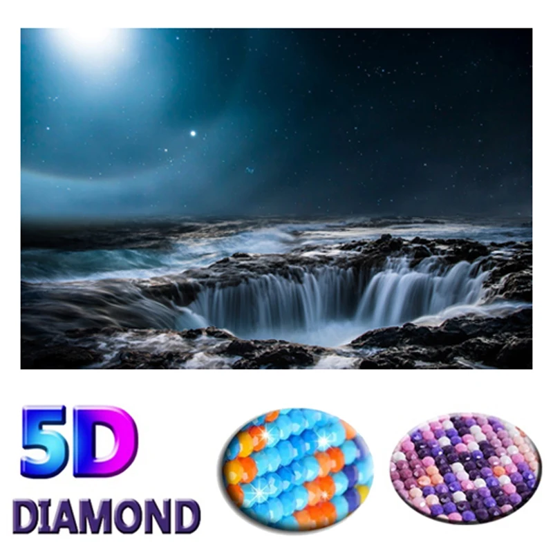 

Полный DIY 5D Алмазная мозаика водопад пейзаж узоры для самостоятельного создания картины из кристаллов вышивка крестиком Алмазная вышивка с...