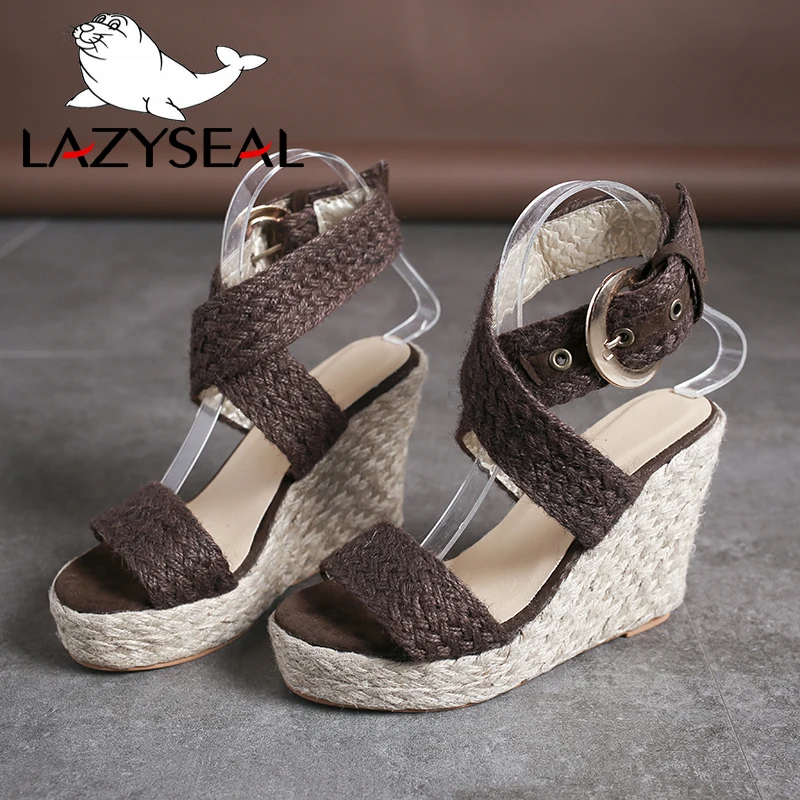 Сандалии LazySeal женские на платформе 11 см босоножки танкетке обувь высоком каблуке