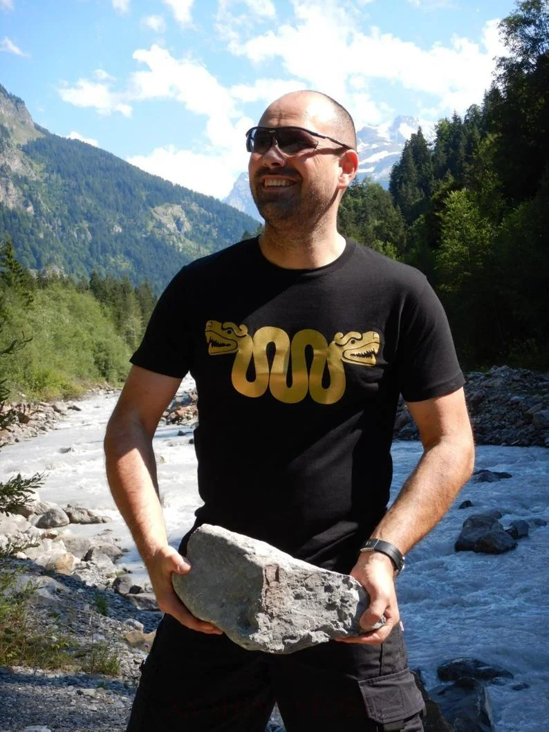 Футболка Aztec с двойной головкой змеи ацтекской мифологии Мужская футболка из