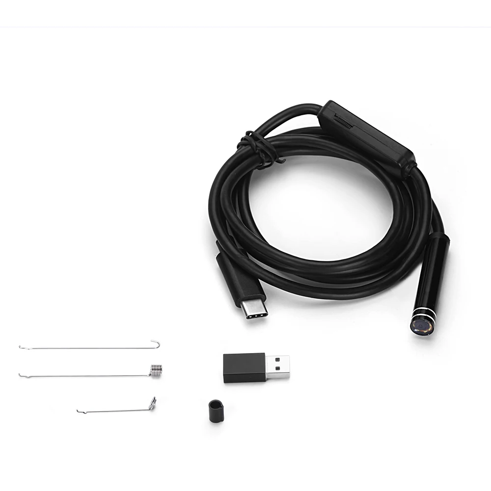 5 мм объектив 1 м/2 м/3 м/5 м Змеиный провод type-c led android эндоскоп камера Поддержка