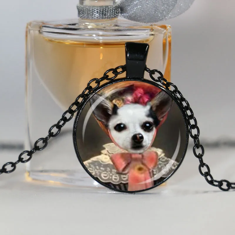 Кулон для чихуахуа с капотом подвеска изображением собаки стеклянный купол