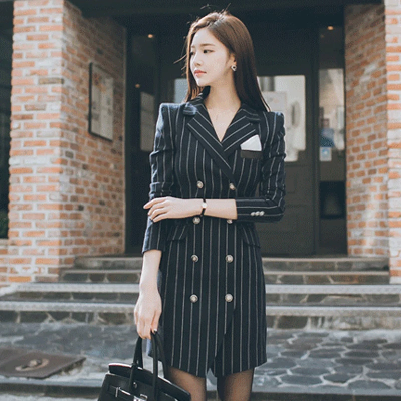 Женский блейзер в полоску офисный облегающий с прорезями 2018|blazer split|striped blazerblazer