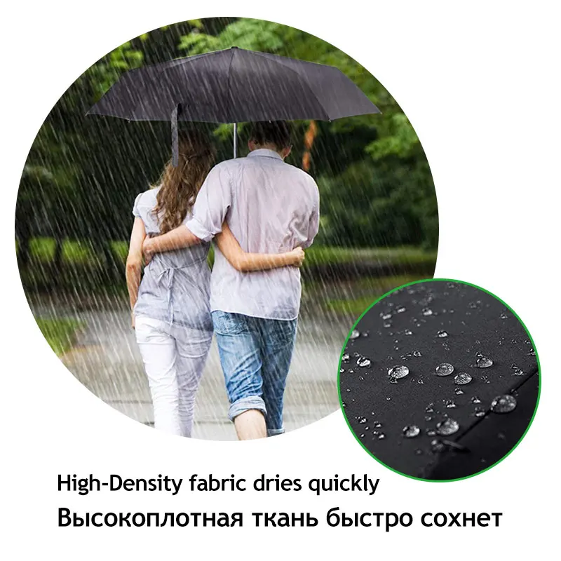 Большой автоматический зонт 120 см от дождя женский высококачественный складной