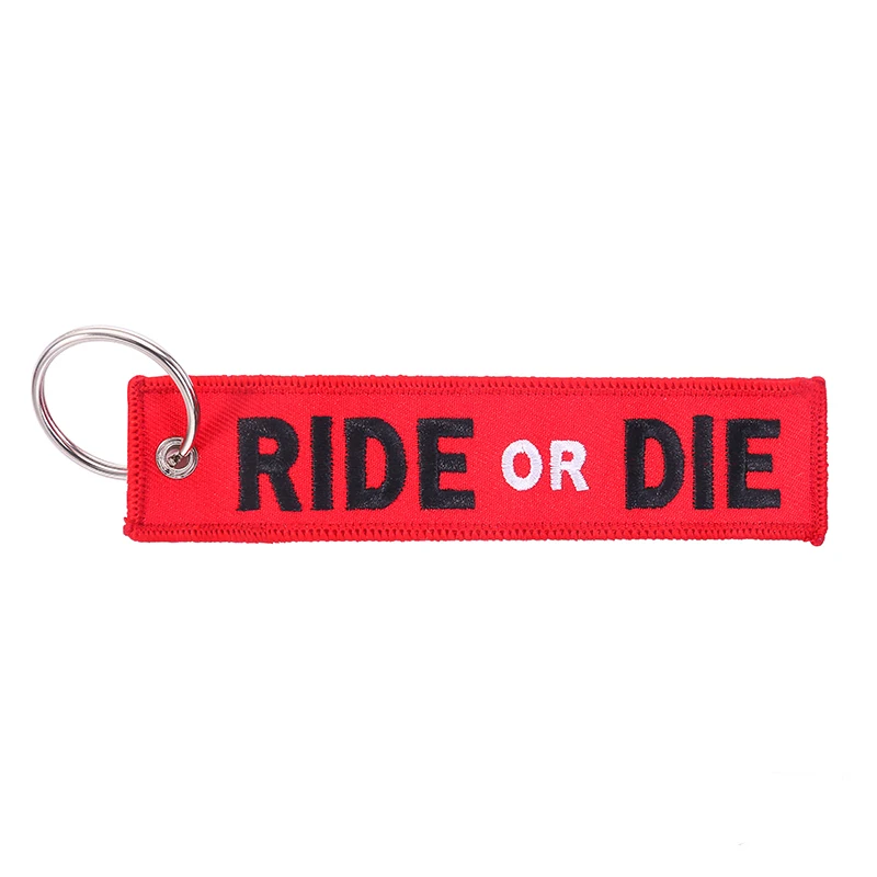 Fashion RIDE OR DIE Keychain Key Holder Chain for Motorcycle Jewelry Embroidery Tag Aviation Gift llavero KeyRing Cars | Украшения и